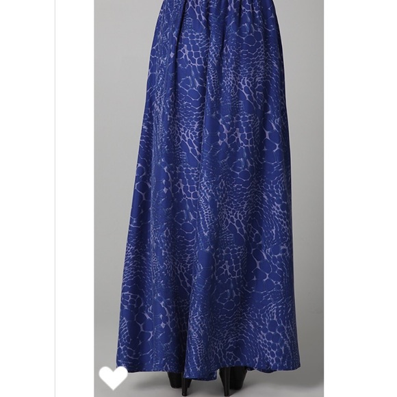 Rachel Zoe Vanessa Maxi Skirt Blue Silk XS - Picture 3 of 5
